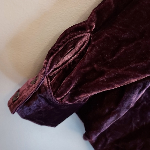 Splendid Moonstone Long Sleeve Velvet Button Front Shirt Top Size XS - Picture 8 of 9